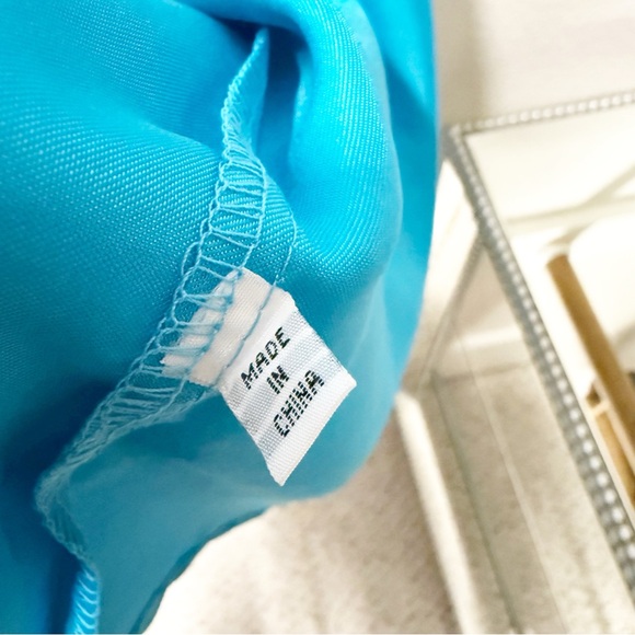 Vintage Blue Satin Kimono Robe Dragon Embroidery - Picture 4 of 6